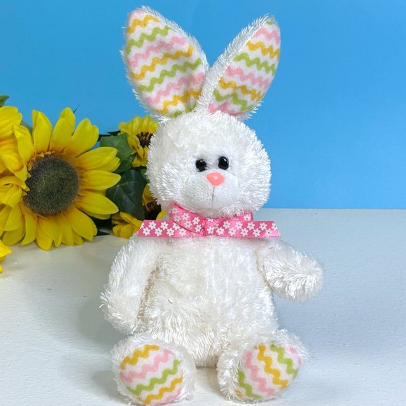 Beautifully Detailed White Easter Bunny Rabbit 8" Plush Stuffed Animal Toy‎ - Picture 5 of 5